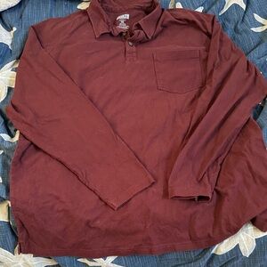 Duluth Trading Co Maroon Long Sleeve Polo